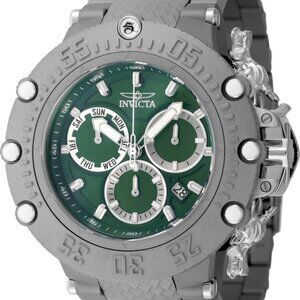 Invicta Mens 52mm Subaqua SWISS Quartz Chronograph Titanium Green 200m SS Watch